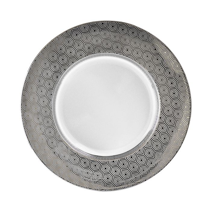 Bernardaud Divine Service Plate In Platinum And White