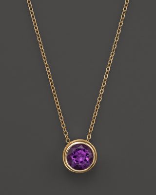 bezel set amethyst necklace