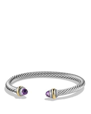 David Yurman Cable Classics Bracelet with Amethyst and Gold