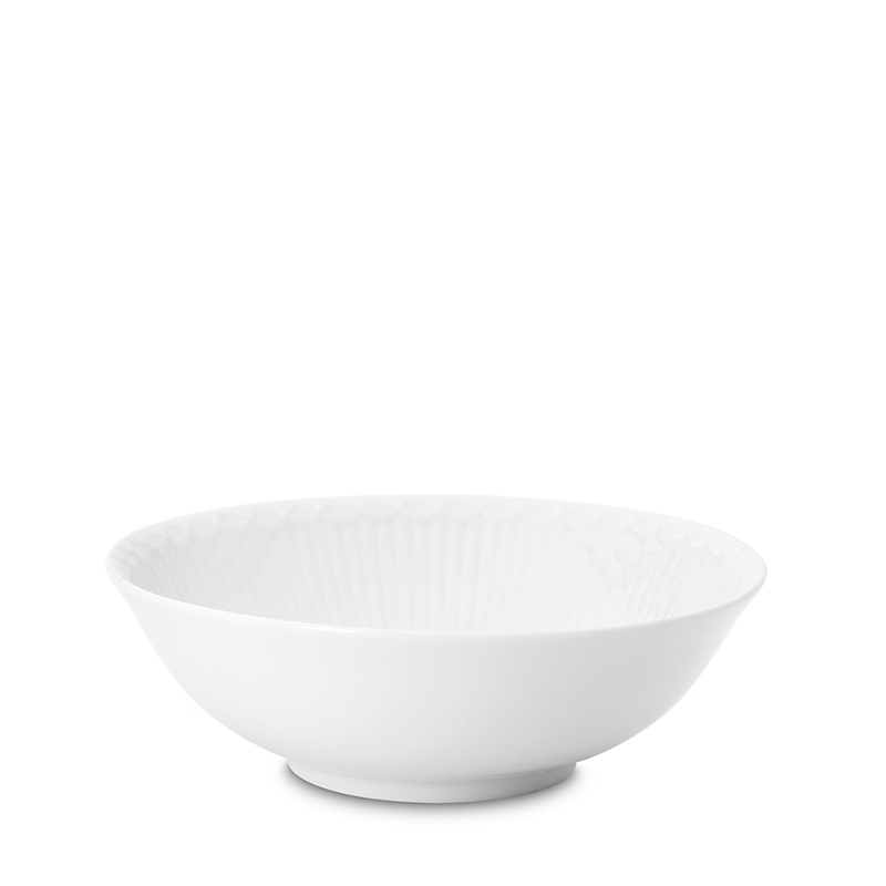 Royal Copenhagen White Fluted Half Lace Cereal Bowl In White