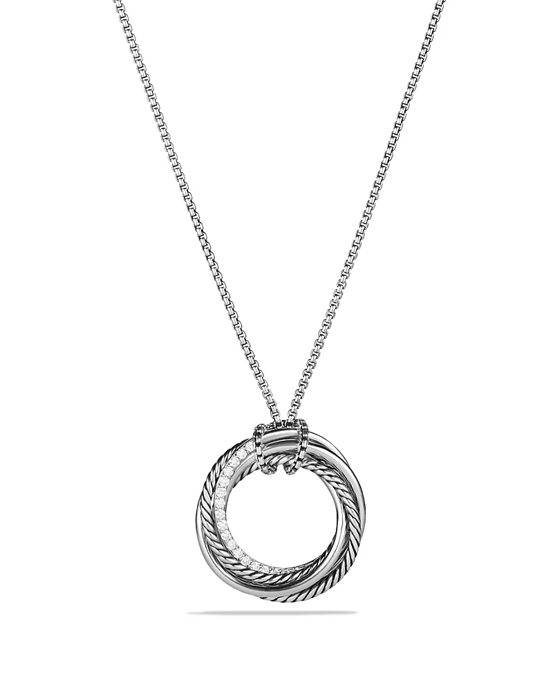 David Yurman Crossover Pendant Necklace with Diamonds