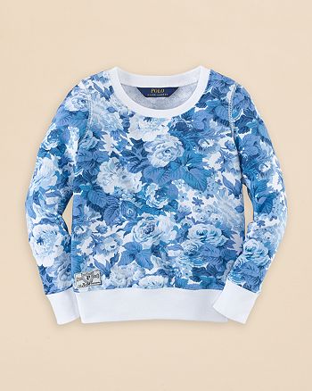 Ralph Lauren Girls' Tissue Fleece Floral Pullover - Sizes 2-6X |  Bloomingdale's