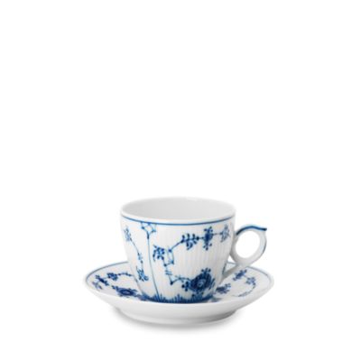 Royal Copenhagen - Blue Fluted Half Lace Cup & Saucer