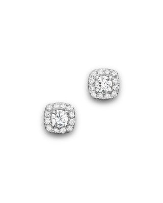 Bloomingdale's Diamond Square Halo Stud Earrings in 14K White Gold
