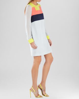 BCBGMAXAZRIA HAZECOMBO CALLY COLORBLOCKED TUNIC DRESS SIZE S