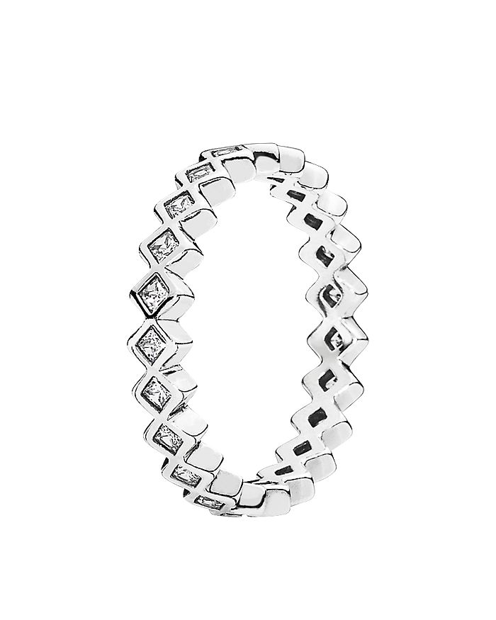 Pandora Ring - Sterling Silver & Cubic Zirconia Alluring Princess ...