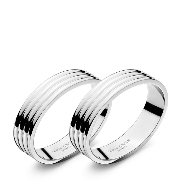 Shop Georg Jensen Bernadotte Napkin Rings In Silver