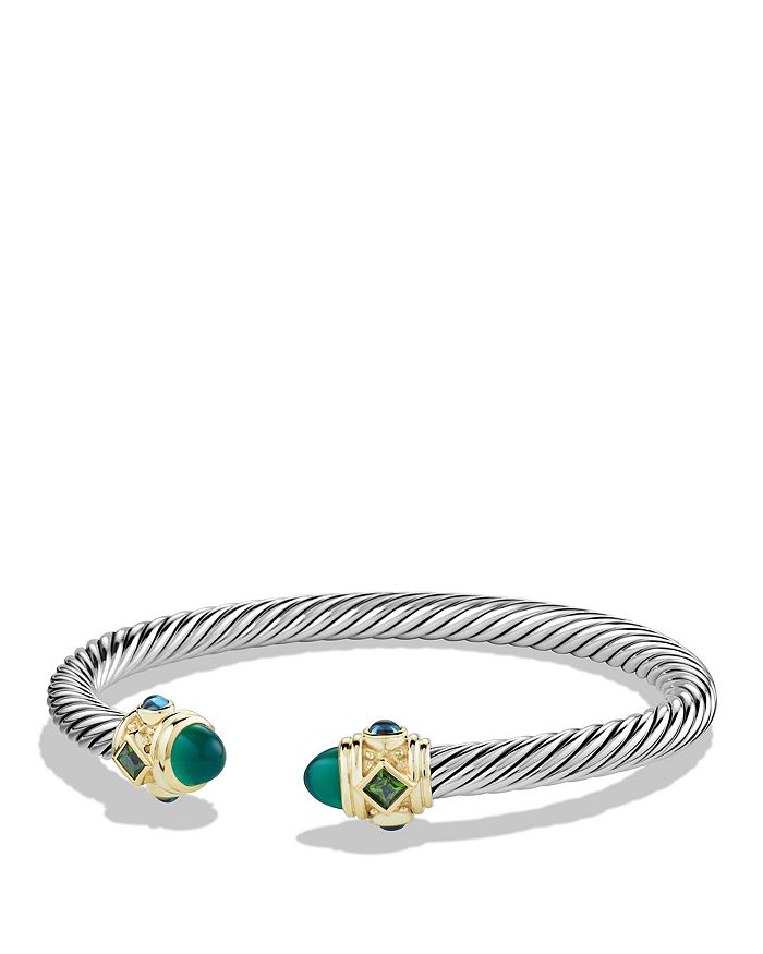 David Yurman Renaissance Bracelet with Green Onyx Chrome Diopside