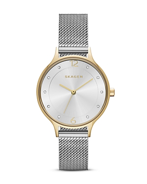 Skagen Two-Tone Anita Mesh Bracelet Watch, 30mm