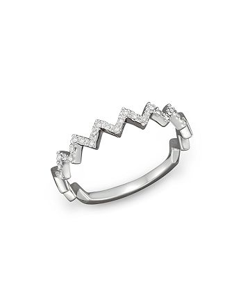 Bloomingdale's - Diamond Zigzag Ring in 14K White Gold, 0.10 ct. t.w.&nbsp;- 100% Exclusive