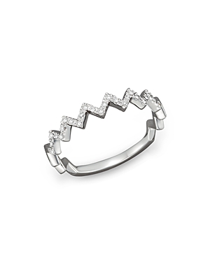 Diamond Zigzag Ring in 14K White Gold, 0.10 ct. t.w.