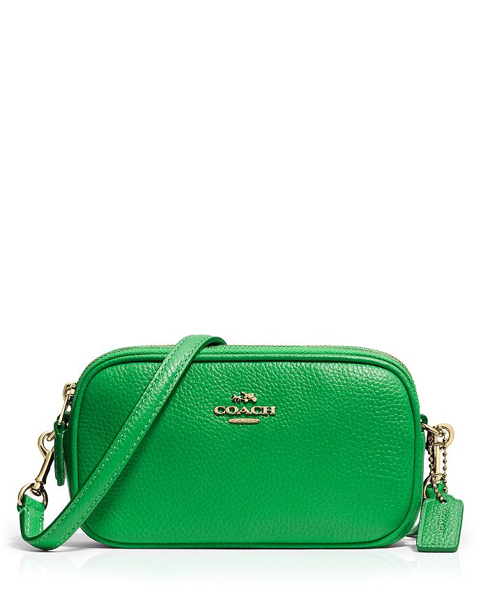 Coach crossbody pouch in pebble leather new arrivals