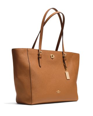 COACH Turnlock Tote in Crossgrain Leather | Bloomingdale's Handbags