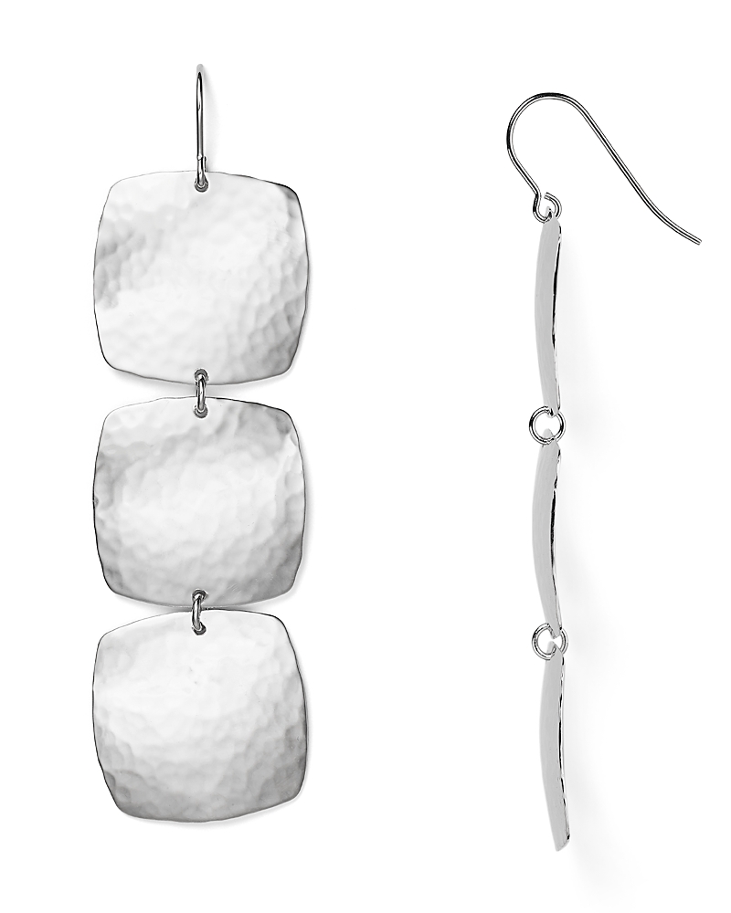 Bloomingdale's Sterling Silver Hammered Cushion Drop Earrings - Exclusive In Silver