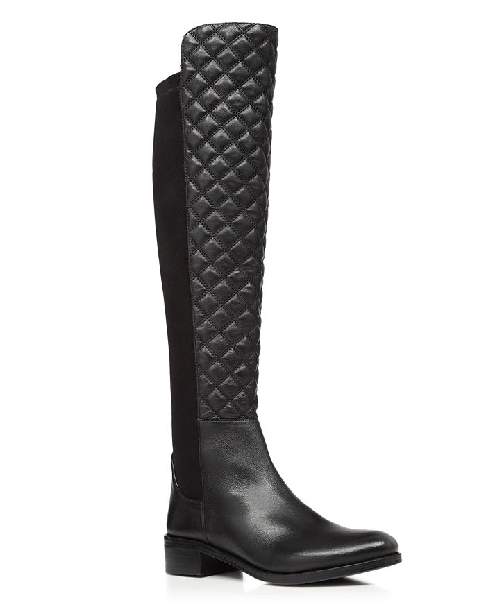 VINCE CAMUTO Justina Quilted Stretch Back High Shaft Boots | Bloomingdale's