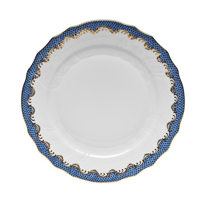Herend Fishscale Dinner Plate In Blue