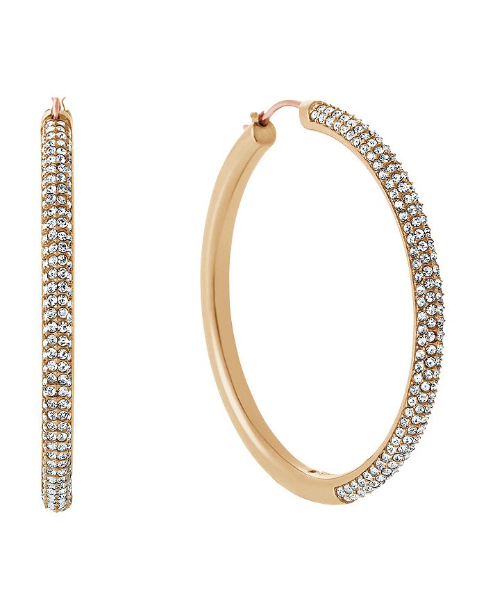 Michael kors pave hoop earrings hot sale
