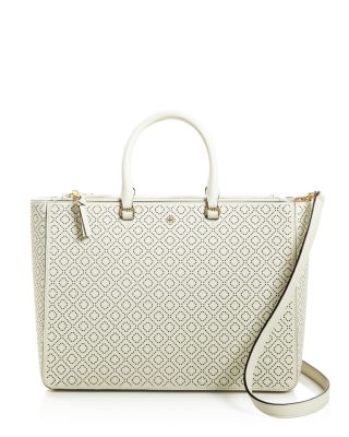 tory burch robinson perforated tote