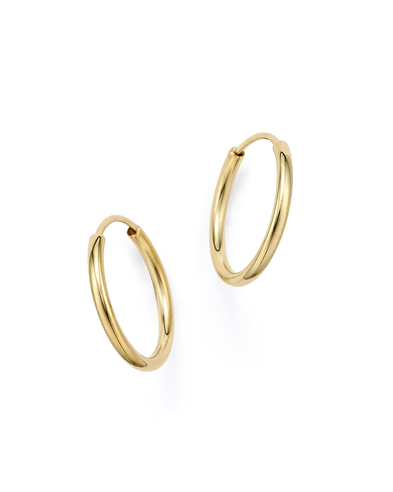 14K Gold Endless Hoop Earrings