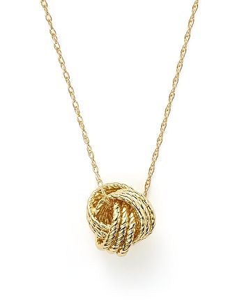 Bloomingdale's - 14K Yellow Gold Love Knot Necklace, 18" - 100% Exclusive