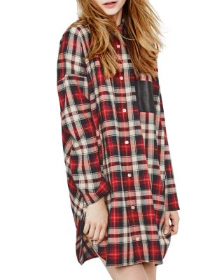 Maje Grungy Plaid Shirt Dress Bloomingdale s