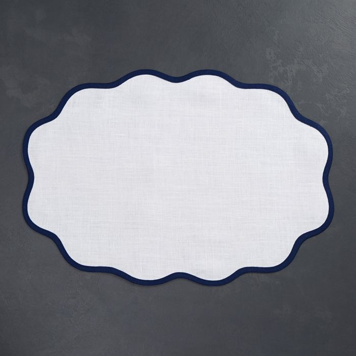 Matouk Scalloped Placemat, Set Of 4 In Sapphire