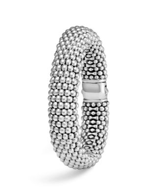Sterling Silver Caviar Oval Link Bracelet