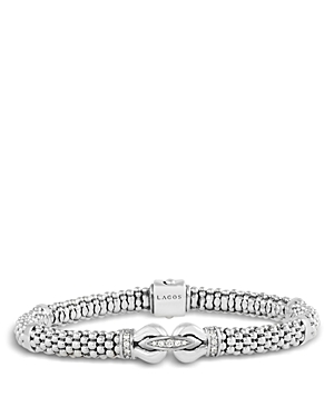 Lagos Derby Sterling Silver Bracelet with Diamonds