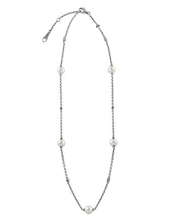 LAGOS Luna Pearl Small Link Caviar Ball Chain Necklace, 18 ...