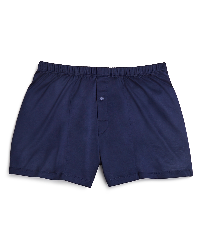 Hanro Sporty Mercerised Cotton Boxer Shorts In Midnight