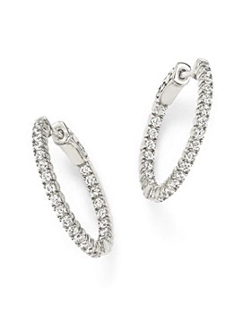 Bloomingdale's - Diamond Inside Out Hoop Earrings in 14K White Gold, 1.0 ct. t.w. - 100% Exclusive