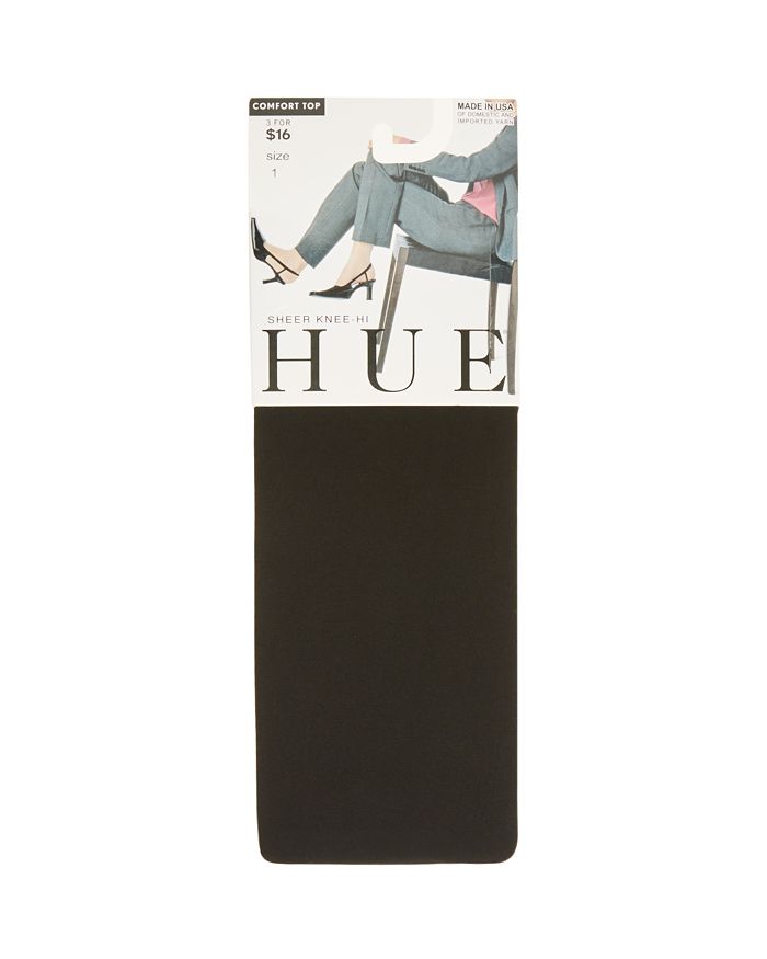 Shop Hue Sheer Knee-high Socks, Set Of 2 In Black