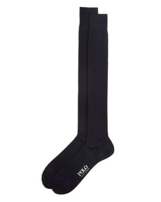 Over-The-Calf Ribbed Dress Socks