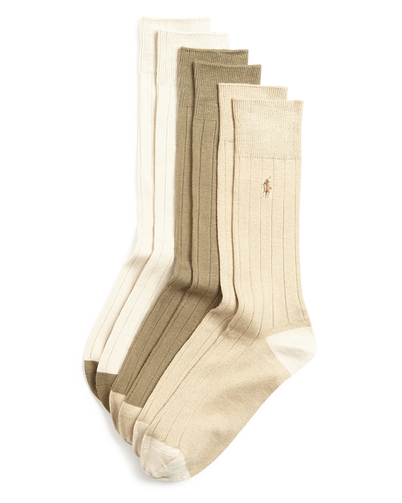Polo Ralph Lauren Ribbed Dress Socks, Pack of 3 · OS