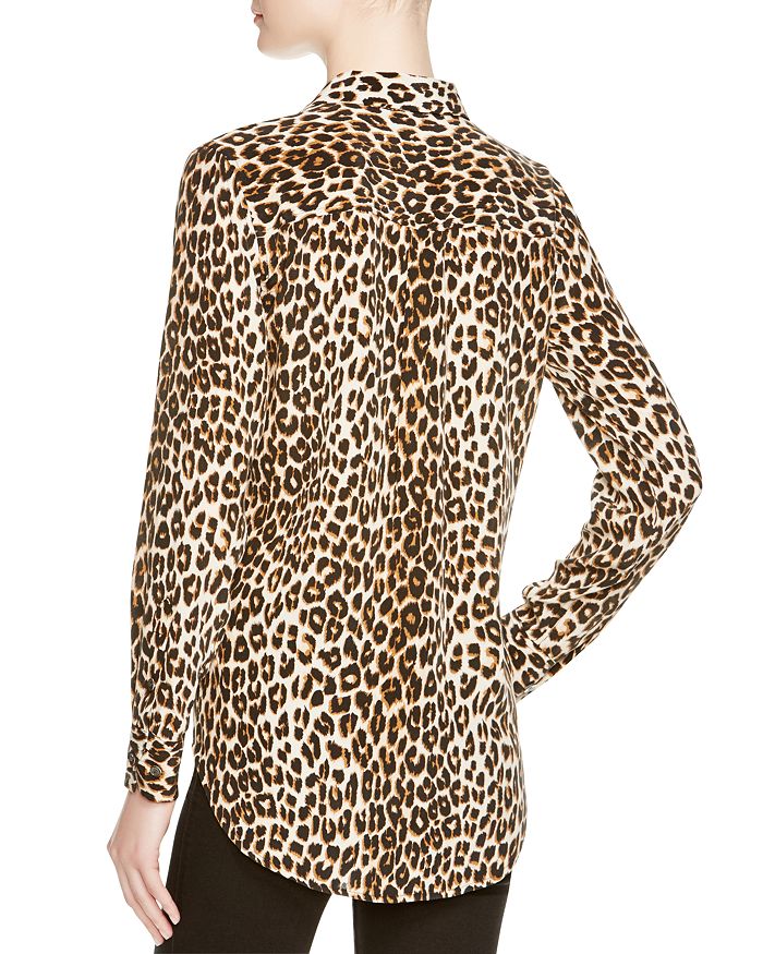Shop Equipment Slim Signature Leopard-printed Silk Shirt In Natural