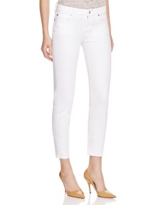 white cropped skinny jeans