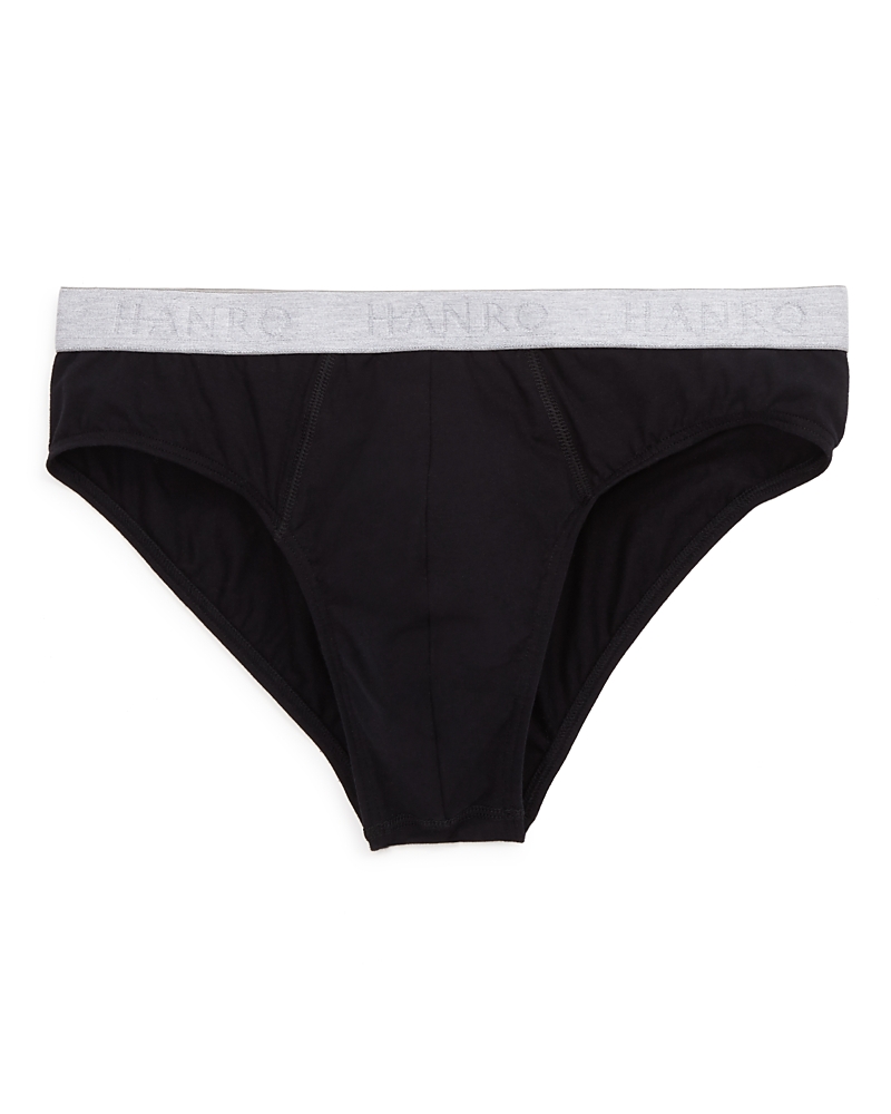 Hanro Pack Of Two Essentials Cotton-blend Briefs In Black