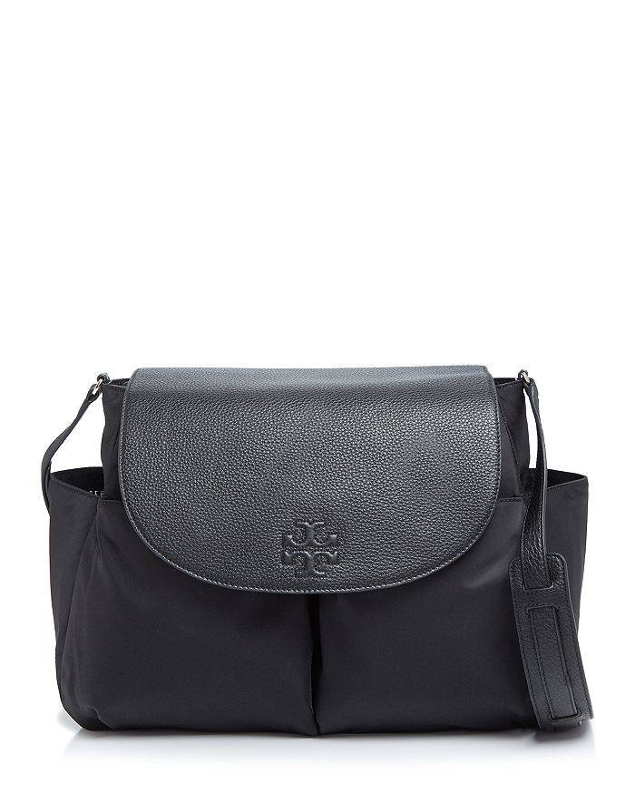 Tory Burch Black Thea Web Flap Leather Crossbody Bag, Best Price and  Reviews