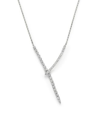 14k white gold lariat necklace