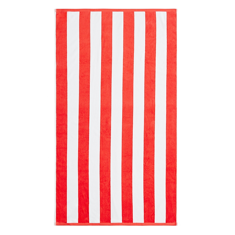 Kassatex Cabana Stripe Beach Towel In Coral Red