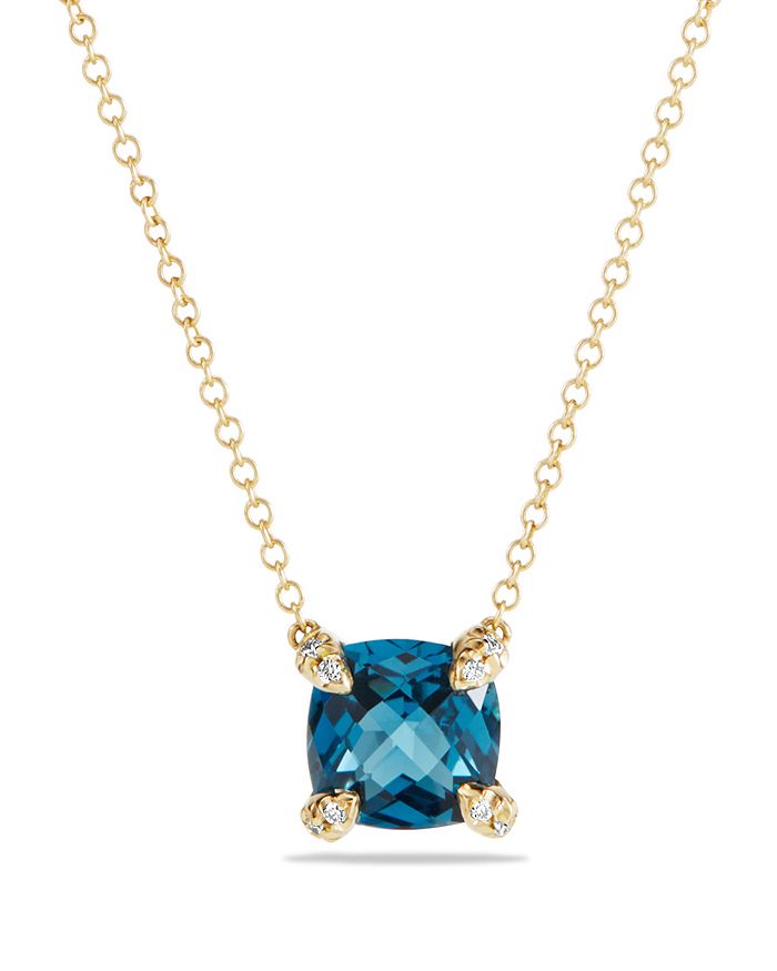 David Yurman Chatelaine Pendant Necklace With Hampton Blue Topaz And ...