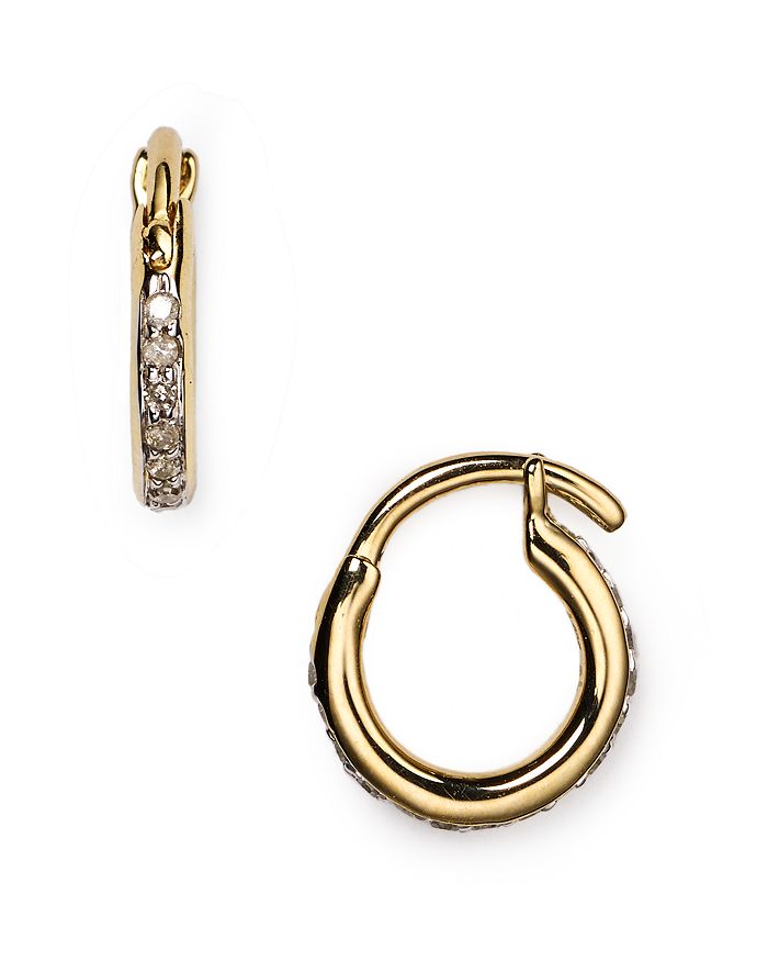 Adina Reyter Pave Huggie Hoop Earrings In Gold