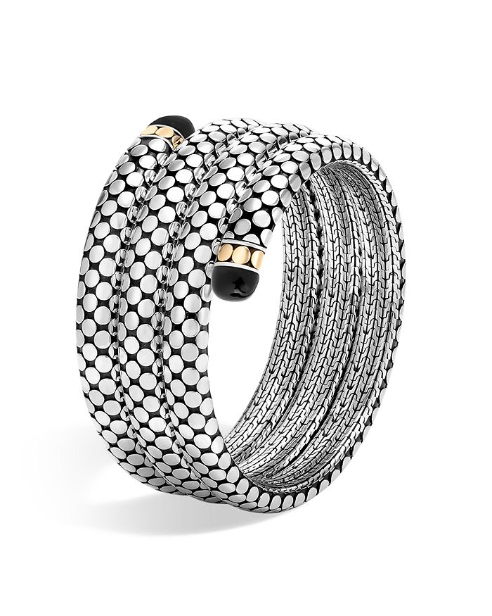JOHN HARDY 18K Yellow Gold and Sterling Silver Batu Dot Triple
