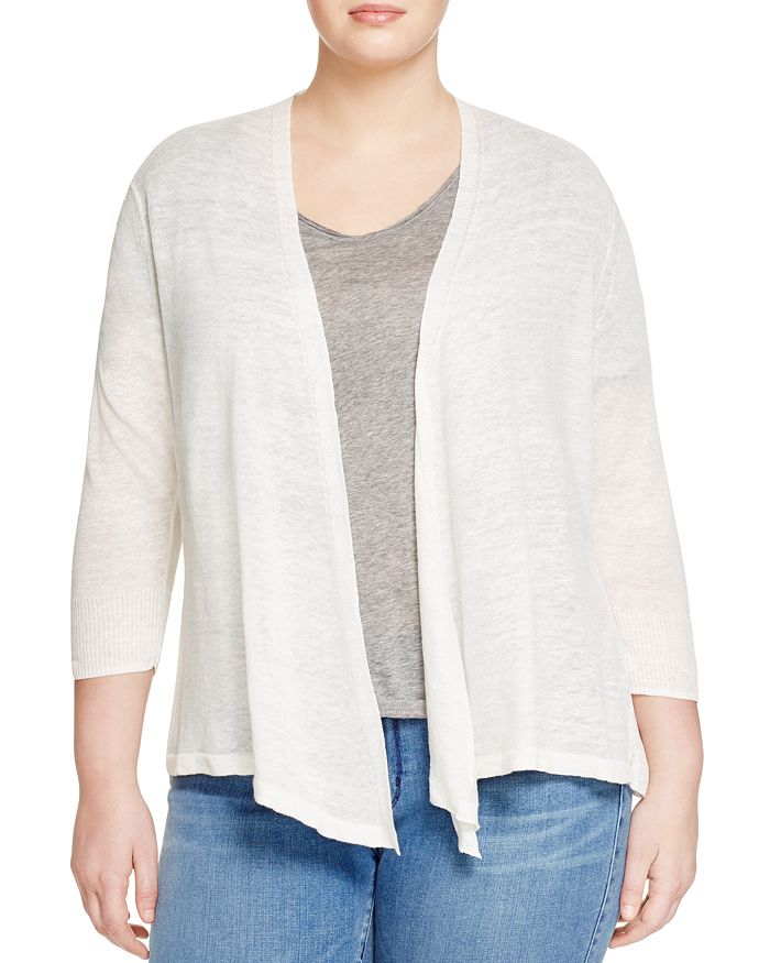 Nic And Zoe Plus Nic+zoe Plus Lightweight Four-way Cardigan In Paper White