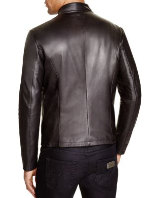 Emporio Armani Slim Fit Lamb Leather Jacket | Bloomingdale's