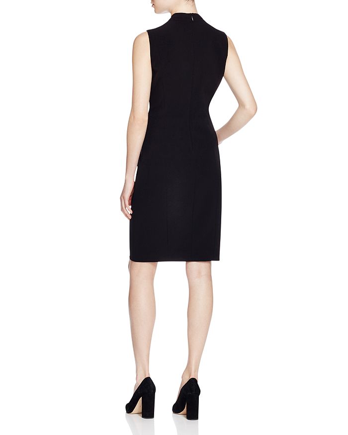Shop T Tahari Tonya Pleated Sleeveless V Neck Sheath Dress - 100% Exclusive In Black