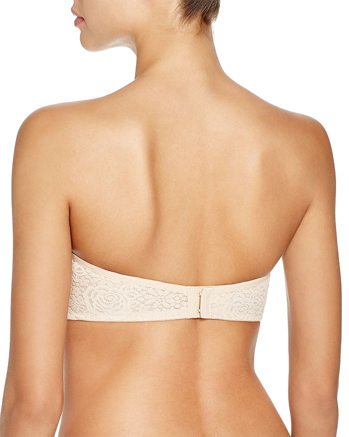 Shop Wacoal Halo Strapless Lace Bra In Sand