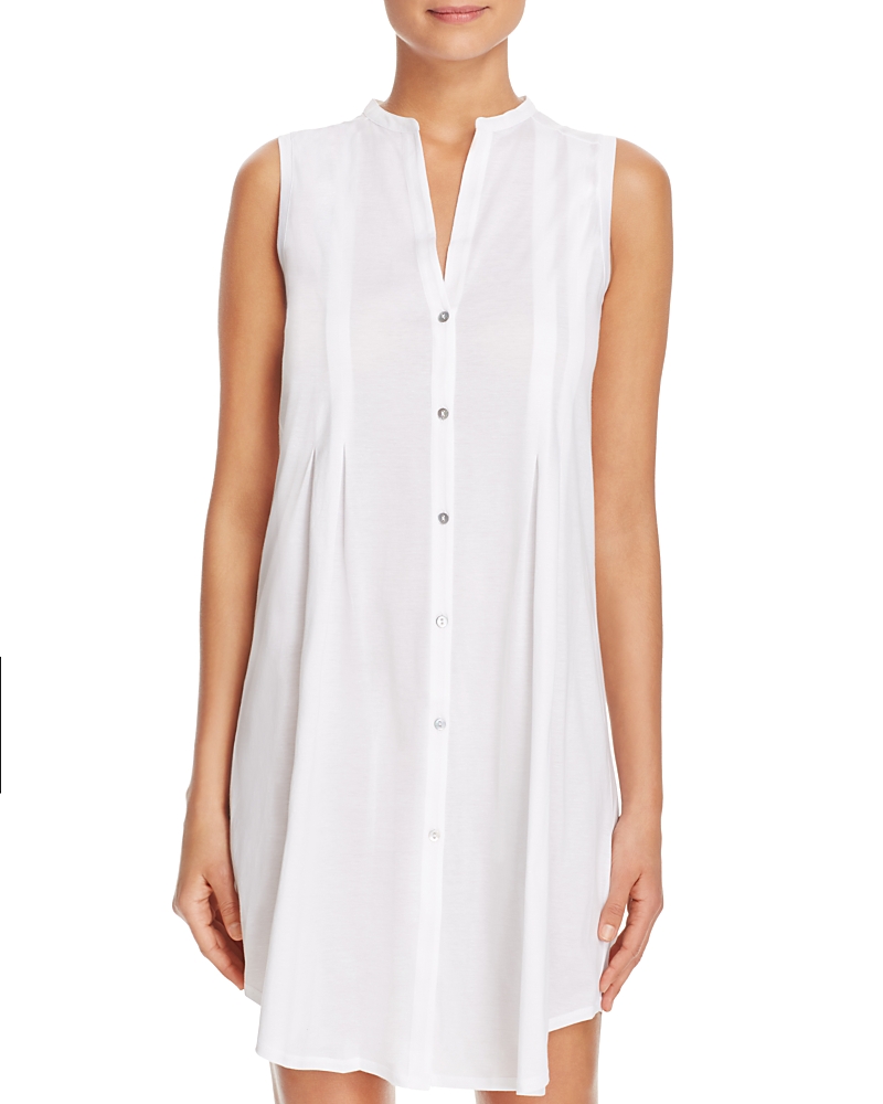 Hanro Cotton Deluxe Button Front Tank Gown