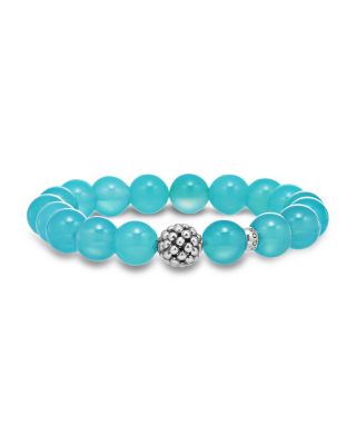 Caviar Ball Beaded Gemstone Bracelets, 10mm
