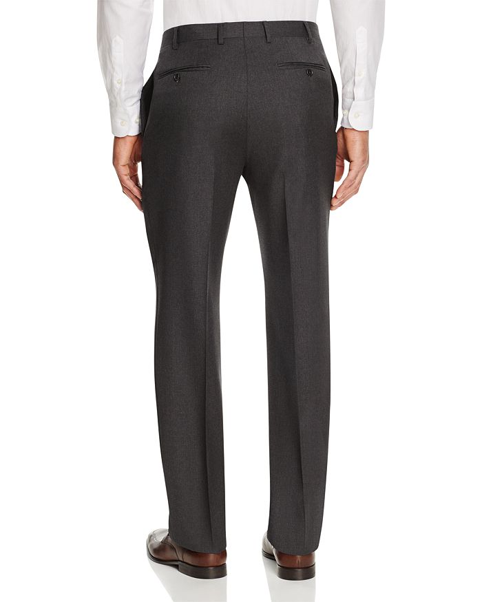 Shop Canali Siena Wool Classic Fit Dress Pants In Charcoal